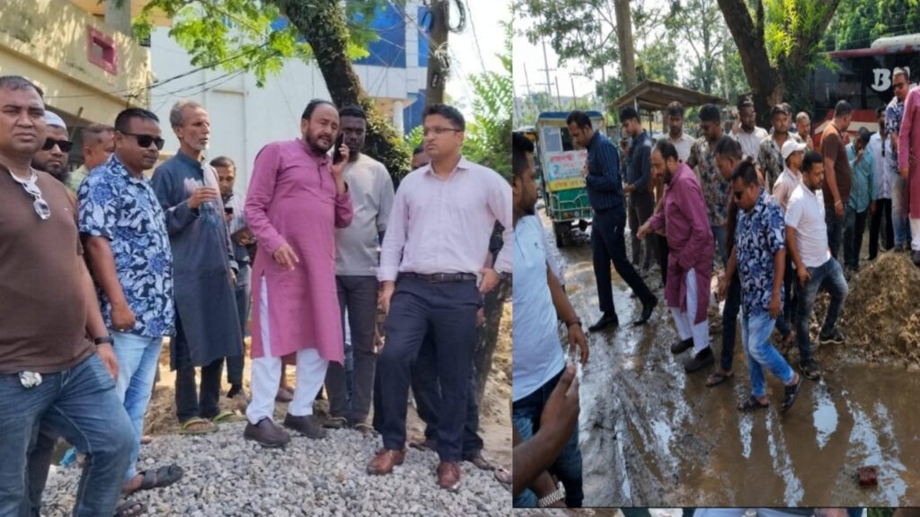 শ্রীমঙ্গল–হবিগঞ্জ মহাসড়ক পরিদর্শনে সংসদ সদস্য হাজী মুজিবুর রহমান চৌধুরী, দ্রুত সংস্কারের আশ্বাস