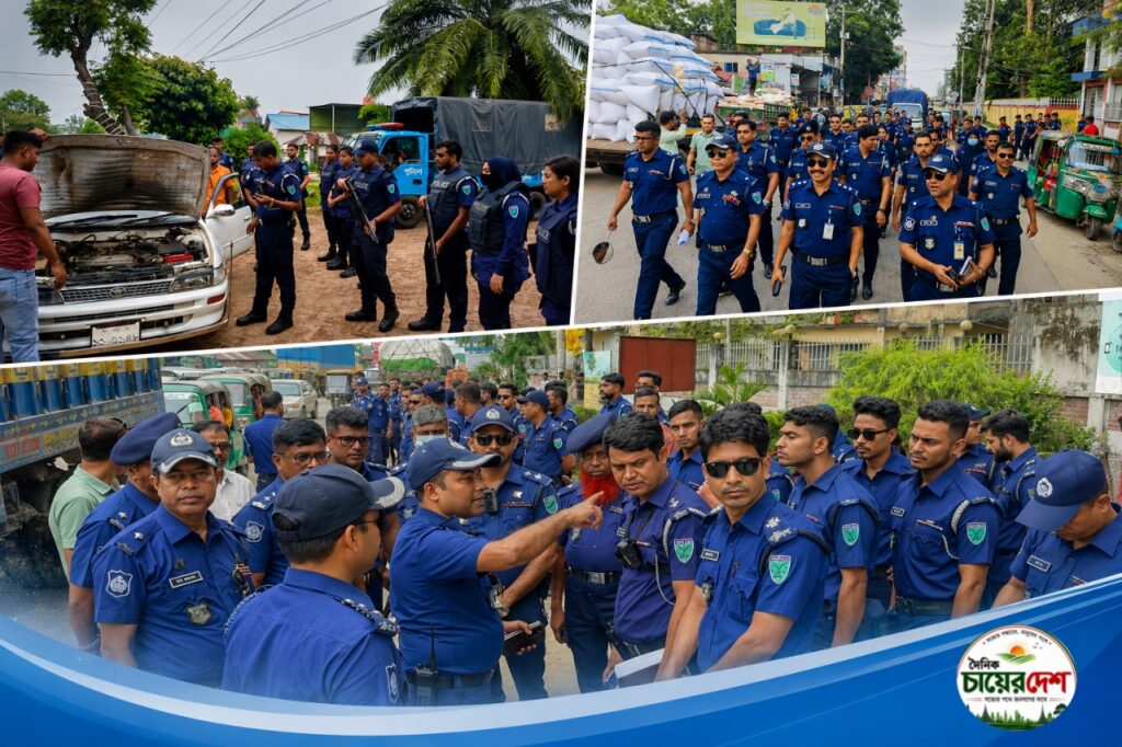 শ্রীমঙ্গলে র‌্যা‌লি ও চেকপোস্টে পুলিশ সপ্তাহ শুরু