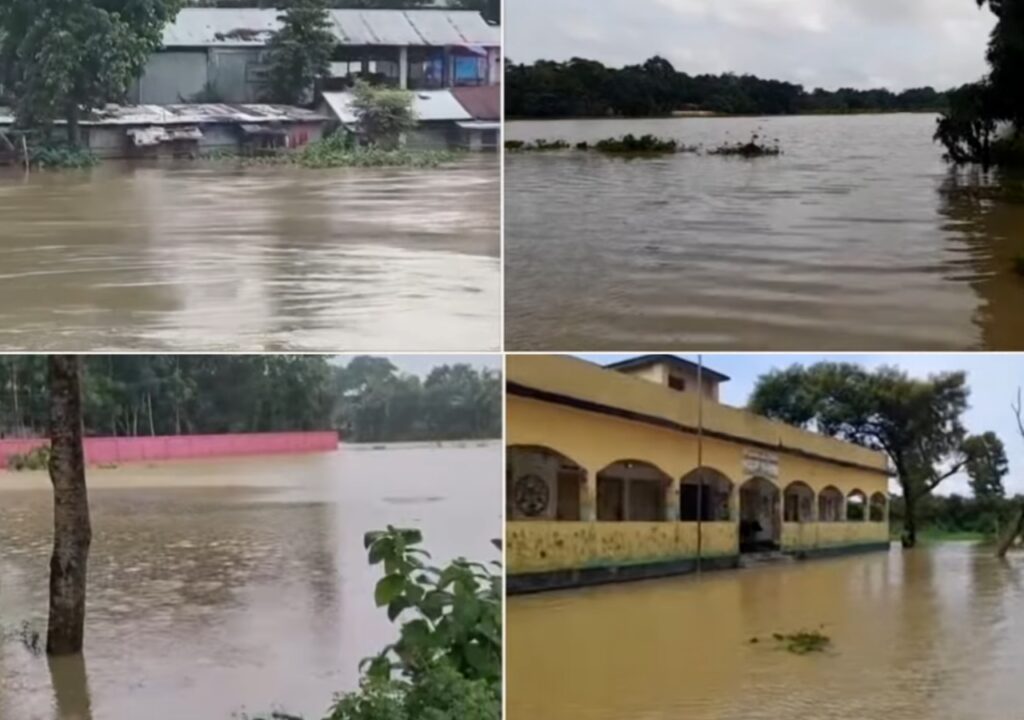 মৌলভীবাজারে নদ-নদীর পানি বৃদ্ধি, বাঁধ ভেঙে প্লাবিত বিস্তীর্ণ এলাকা